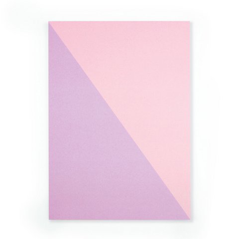 Notice block diagonal pink/purple made of recycled paper
