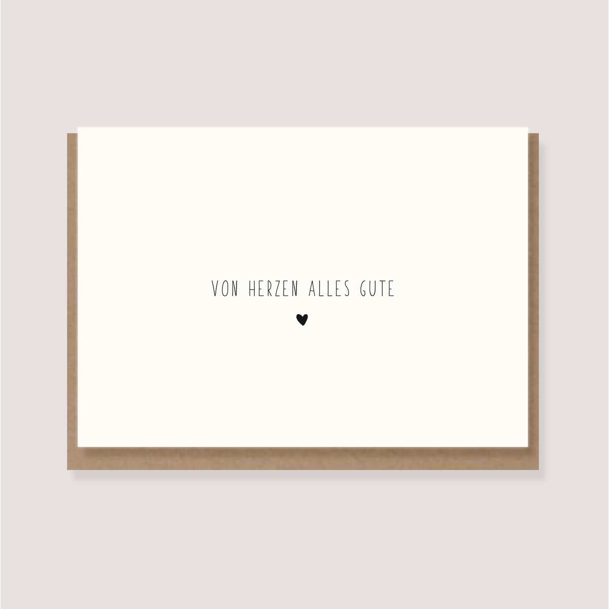 Carte dépliante avec enveloppe - "Tout le meilleur du coeur"