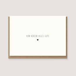 Carte dépliante avec enveloppe - "Tout le meilleur du coeur"