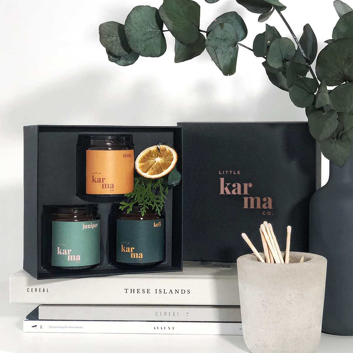conjunto poderoso | set de regalo de trío de velas perfumadas