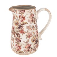Decoration can 16x12x18 cm beige pink ceramic floral jug