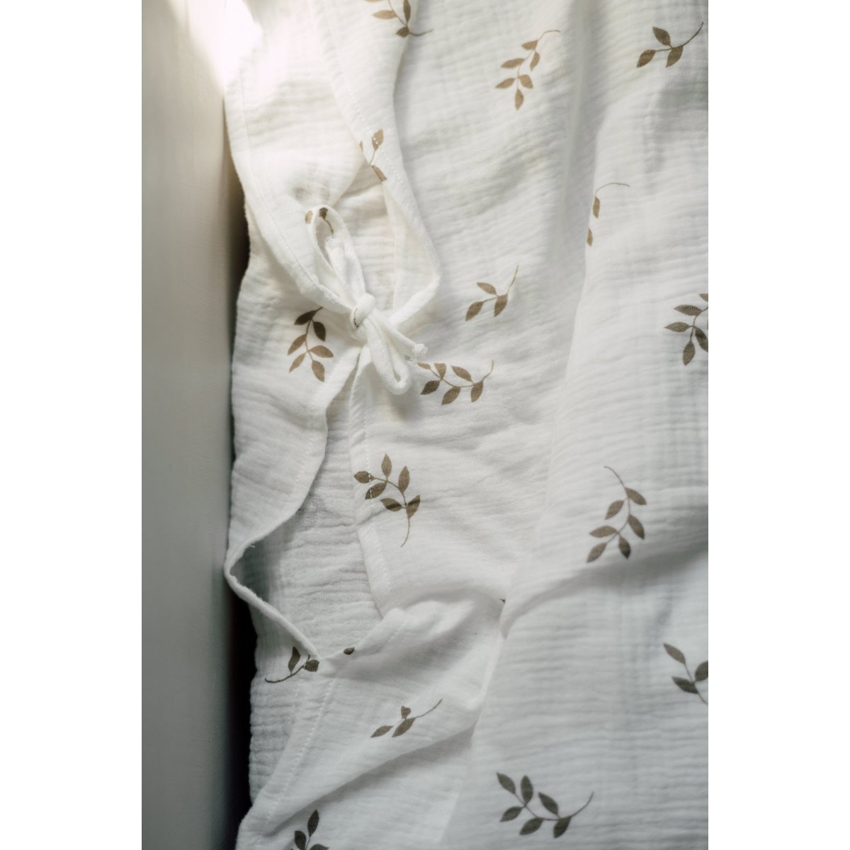 TISU baby duvet cover & pillowcase, Cream Leaves