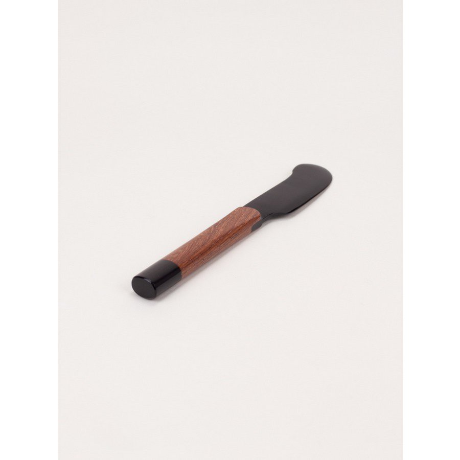 Couteau à beurre en corne de buffle noir et bois de rose