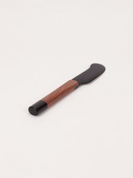 Butter knife in black buffalo horn and rosewood