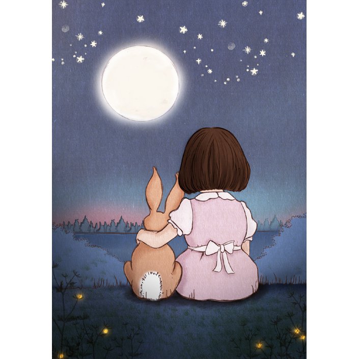 Postcard Moon Gazing