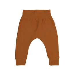 Cognac-colored baby pants with a relaxed, comfortable fit. Made from soft, stretchy material for easy movement and all-day wear.