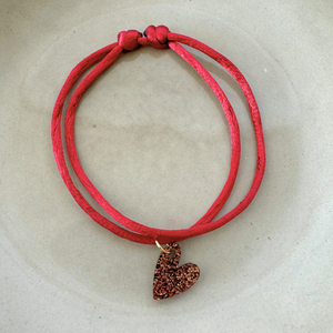 Armband Lume Charms Glitter | Heart - Chocolate