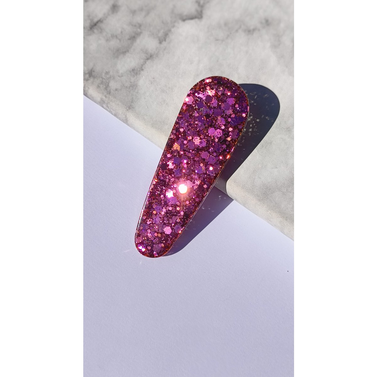 ⋒ pacchetto di clip per capelli in resina - Sakura glitter (8 articoli) ⋒