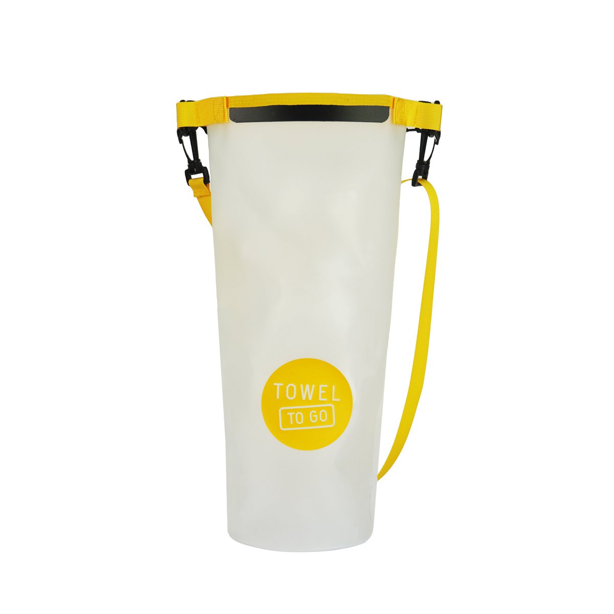 TOWEL TO GO Roll N Go Dry Bag 5L | Wasserdichte transparente Strand-Pool-Surftasche | Gelb