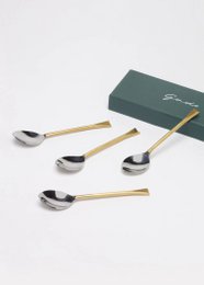 Cucharas de mesa | Postre Sona Chaandi hecho a mano | Juego de 4