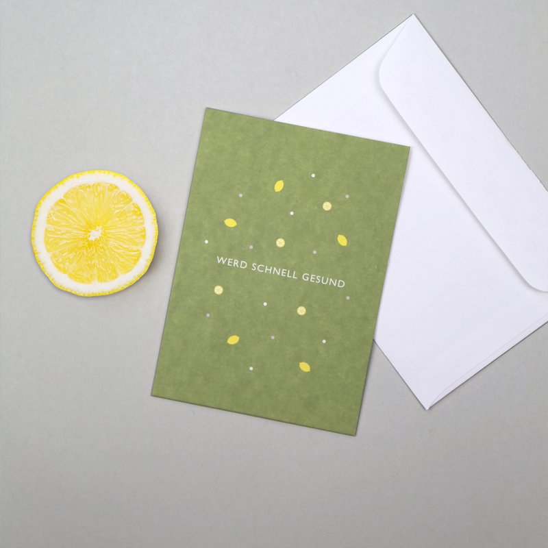 Postkarte Holzschliff Leni Zitrone