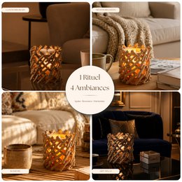 Soft Heat Diffuser – Calorya n°7 – Real Wood and Glass – Scents, Scented Waxes and Essential Oils – Decorative and Warm