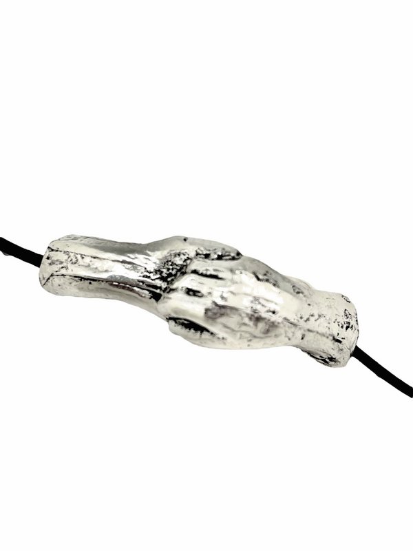 Silver Union Collar 925 10μ og sort læder