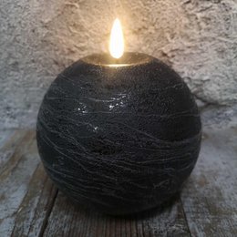 Candl LED bolkrs.+timer black 12cm (79012)