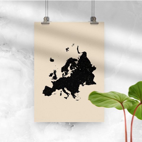 Poster Europese Kaart - Hoog - Poster 30 x 40 cm
