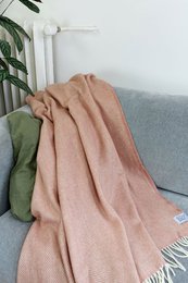 Uldtæppe / kæletæppe sildebensrosensten