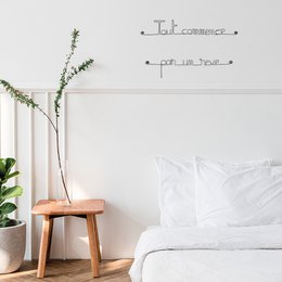 Citation Murale en Fil de Fer "Tout commence par un rêve"