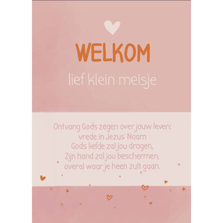 Christliche Karte - Willkommen süßes kleines Mädchen
