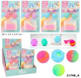  Colorful bouncy balls DIY kit, neon pink cyan green rainbow spheres, assorted bright colors, children's toy set.