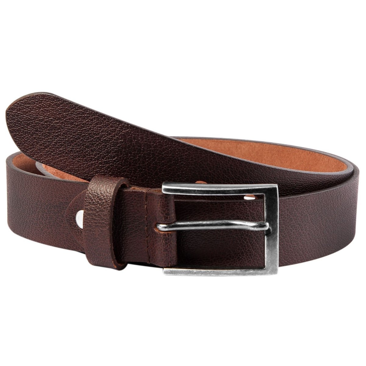 Leonardo Verrelli genuine leather belt, dark brown, can be shortened, length 120 cm