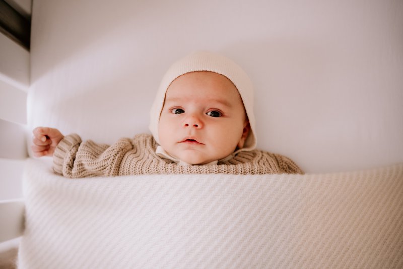 Cot blanket wool - natural / cream - 130x90 cm