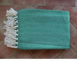 100% luxe strepen ZigZag katoenen deken gemaakt in Portugal