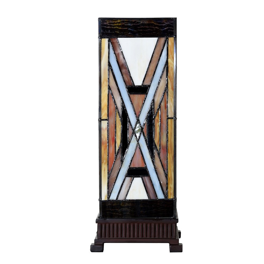 Tiffany Table Lampe 17x17x44 cm Verre brun