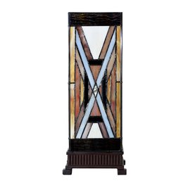 Lampada da tavolo Tiffany 17x17x44 cm vetro marrone