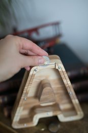 Wooden Piggy Bank Lille, brevpengebank, møntkasse, træboksepenge, sparer pengeboks