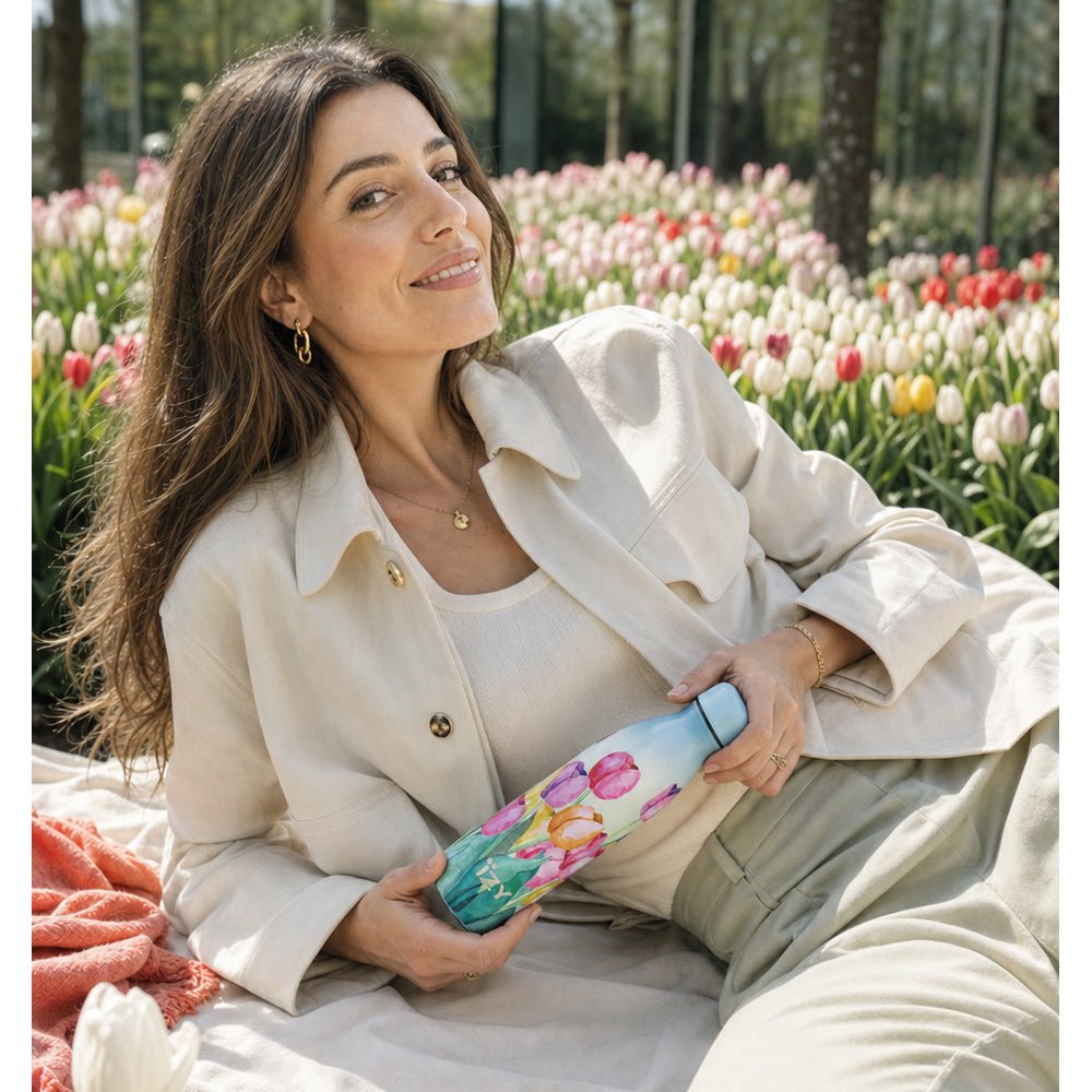 IZY Thermos Bottle Tulip Field - 500ML To-Go Insulated Water Bottles