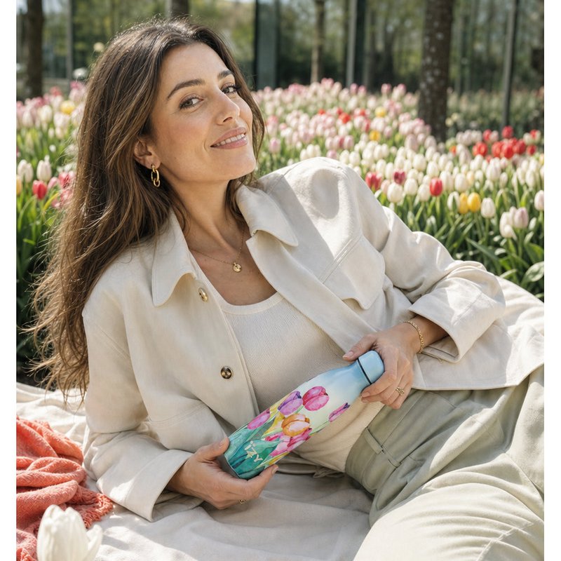 IZY Thermos Bottle Tulip Field - 500ML To-Go Insulated Water Bottles