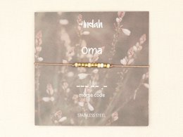 Morse code armband oma, roestvrij staal zilver of goud