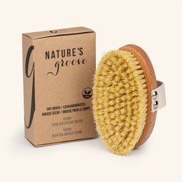 Brosse sèche végétalienne en bois pour vous brosser la peau sèche