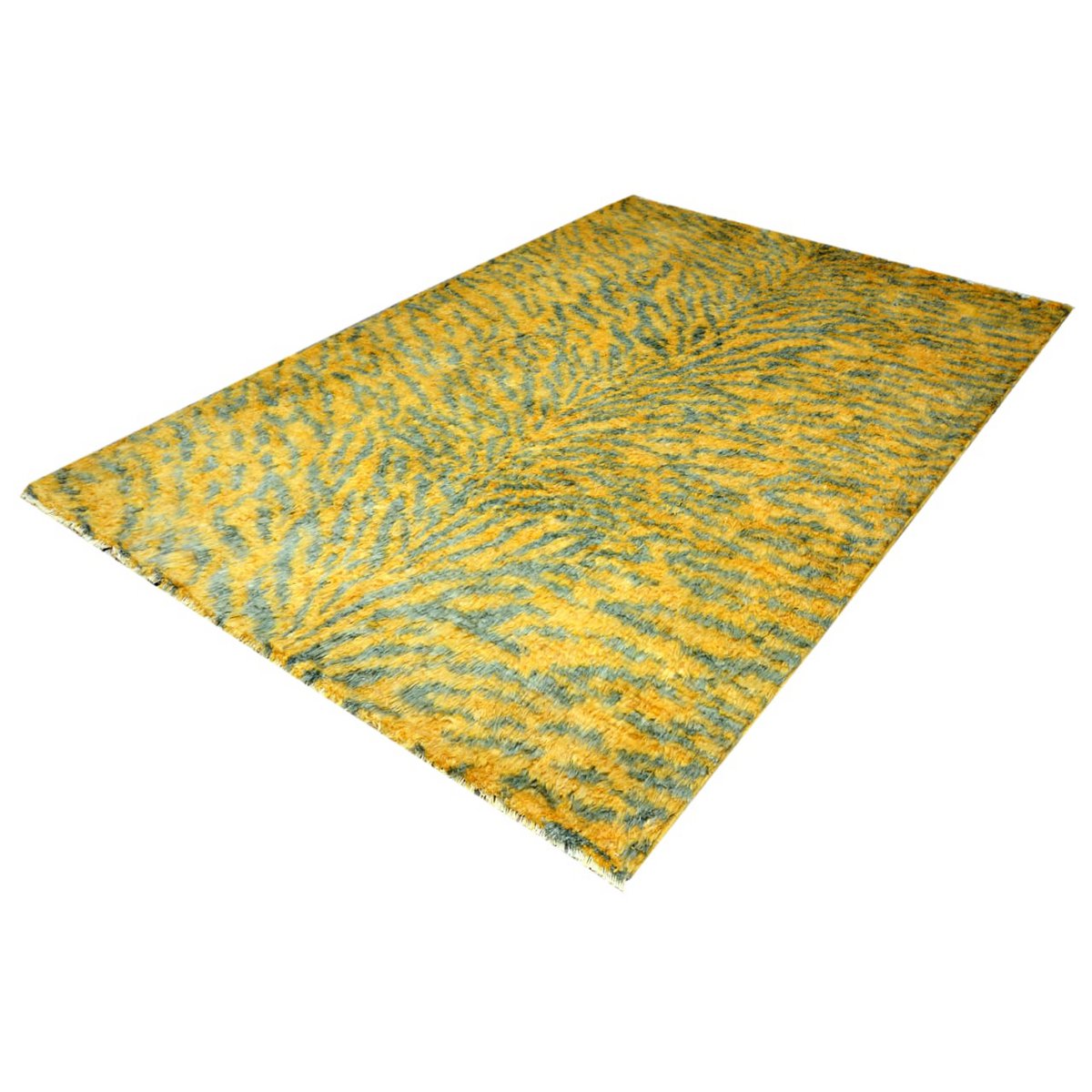 Moroccan Yellow Tiger Fluffy Shaggy Rug