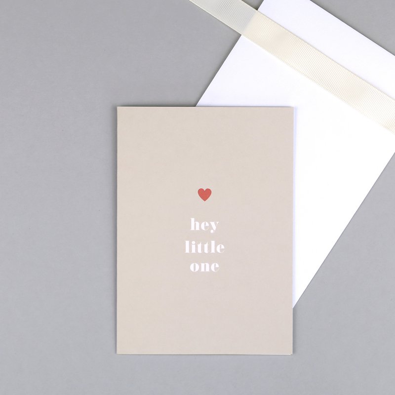 Geburtskarte Herz Tessa Beige