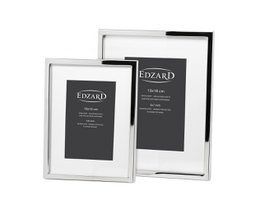 EDZARD Rivoli photo frame for photos 13 x 18 cm, silver-plated, tarnish-proof, with 2 hangers