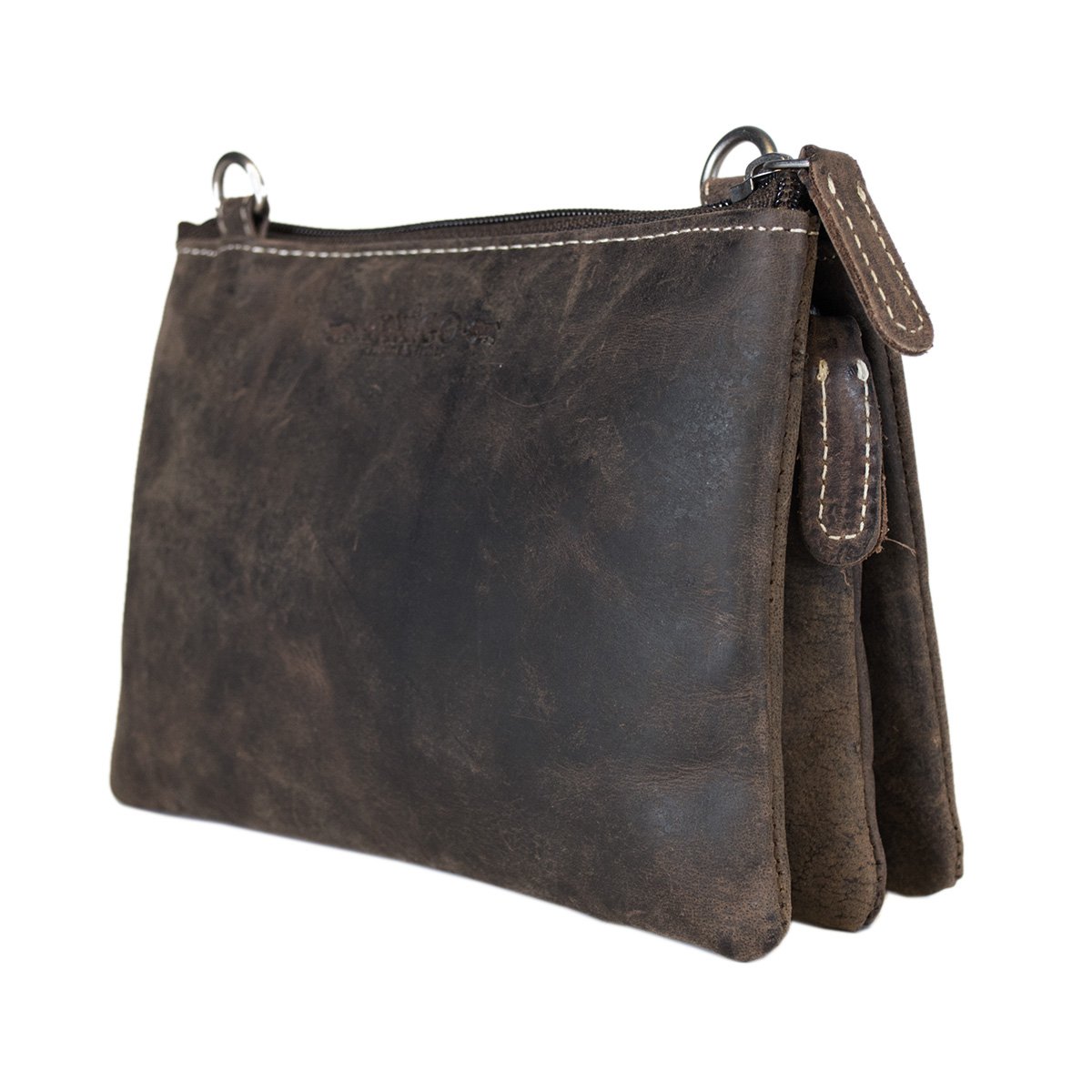 Skuldertaske I 3 farver Buffalo Læder - Festivaltaske - Lædertaske Lille - Crossbody taske til kvinder Læder - Str. L