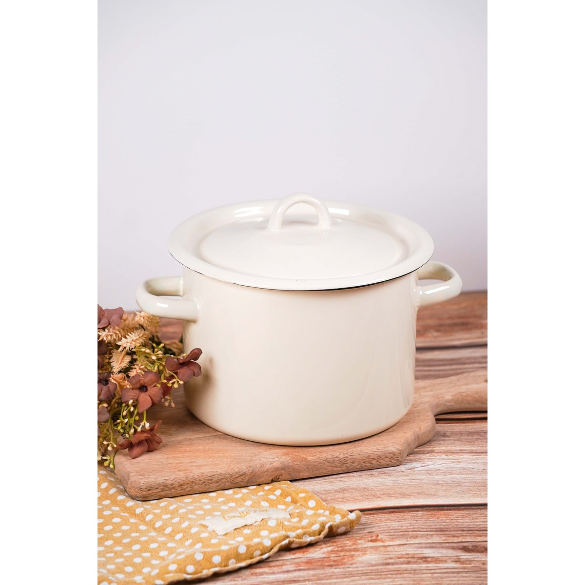 Olla de esmalte con leche tapa 3 l Isabelle Rose