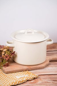 Enamel pot with lid milk 3 L Isabelle Rose