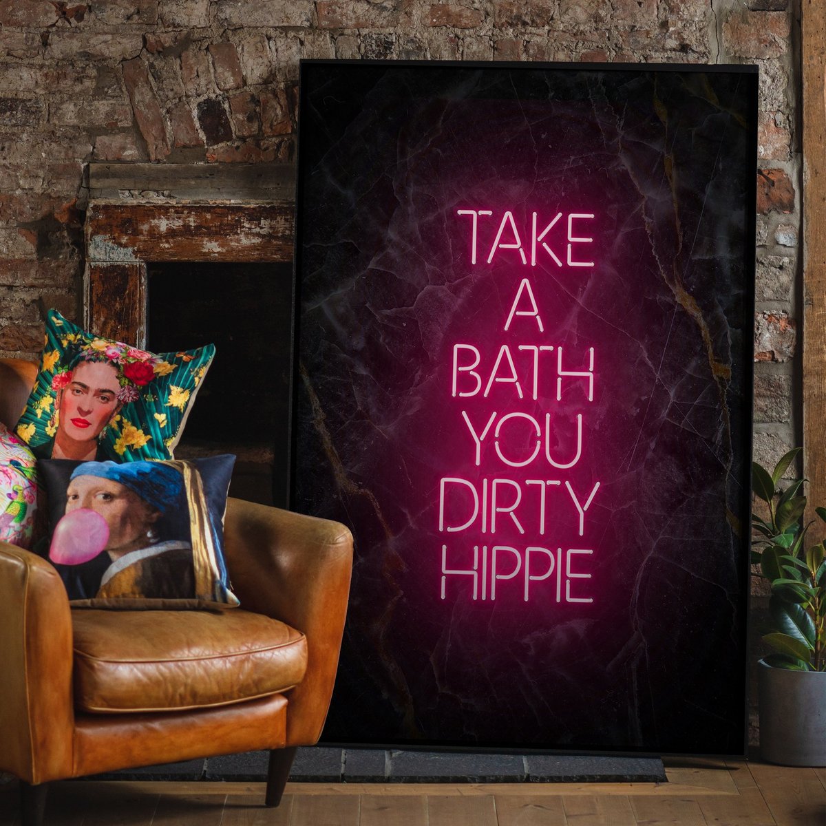 Tomar un baño Hippie Black Marble Print
