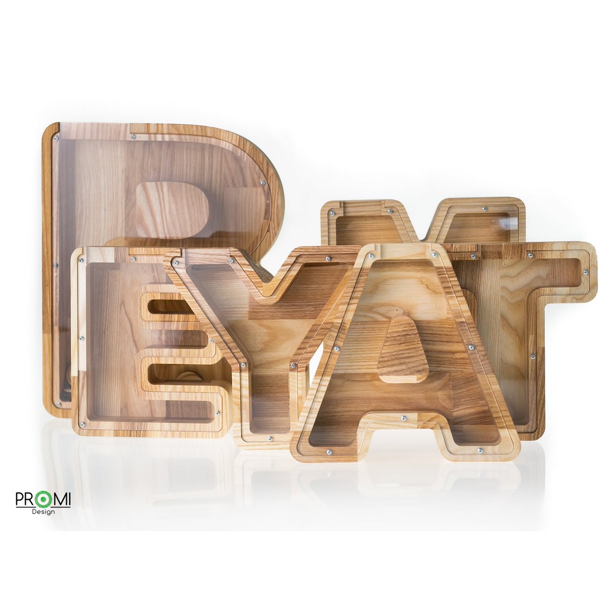 Wooden Piggy Bank Lille, brevpengebank, møntkasse, træboksepenge, sparer pengeboks