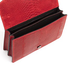 Florence Artegiani. Luce Women's Handbag. Genuine Leather Suede Engraving Snake