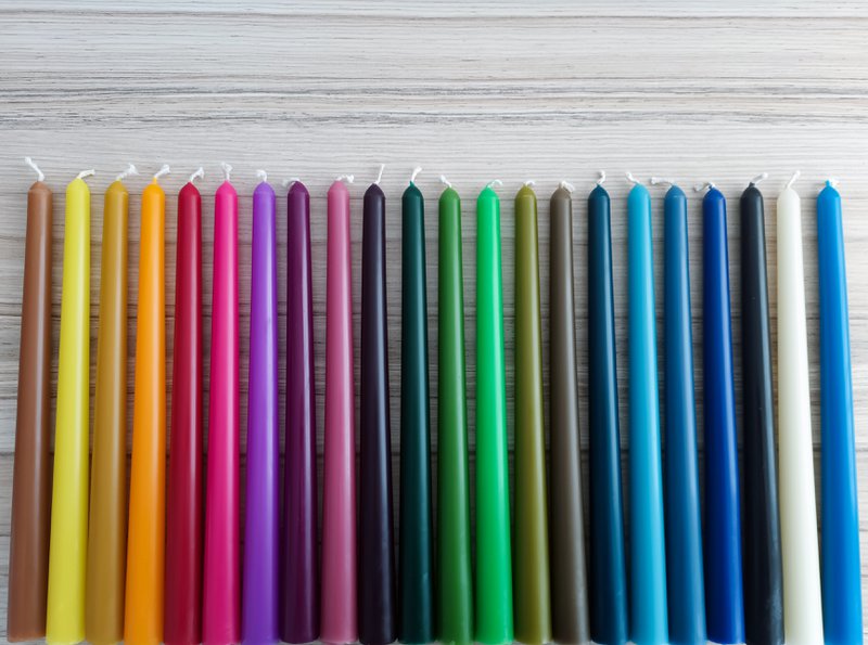 Pastel Color 10" Beeswax Taper Candle - Make your color mix