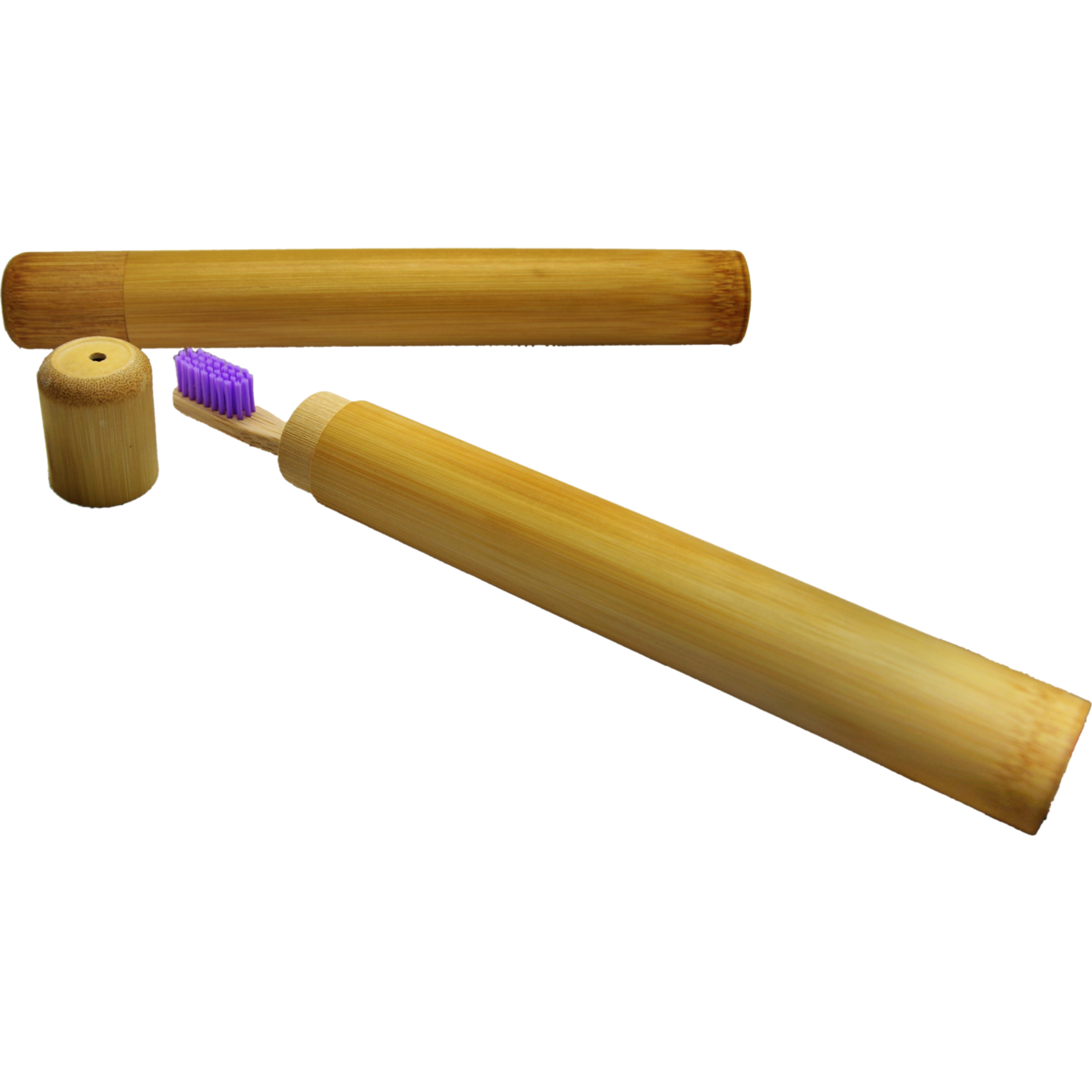 Estuche de viaje para cepillos de dientes de bambú sin marca