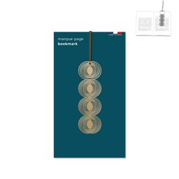 metal bookmark / clip with ribbon - gold circle