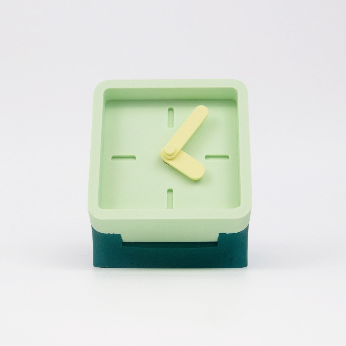 Office Clock Petrol Green & Mint