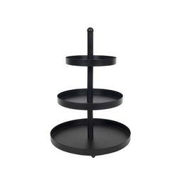 Etagere Metall 3-lagig Ø25x35cm schwarz