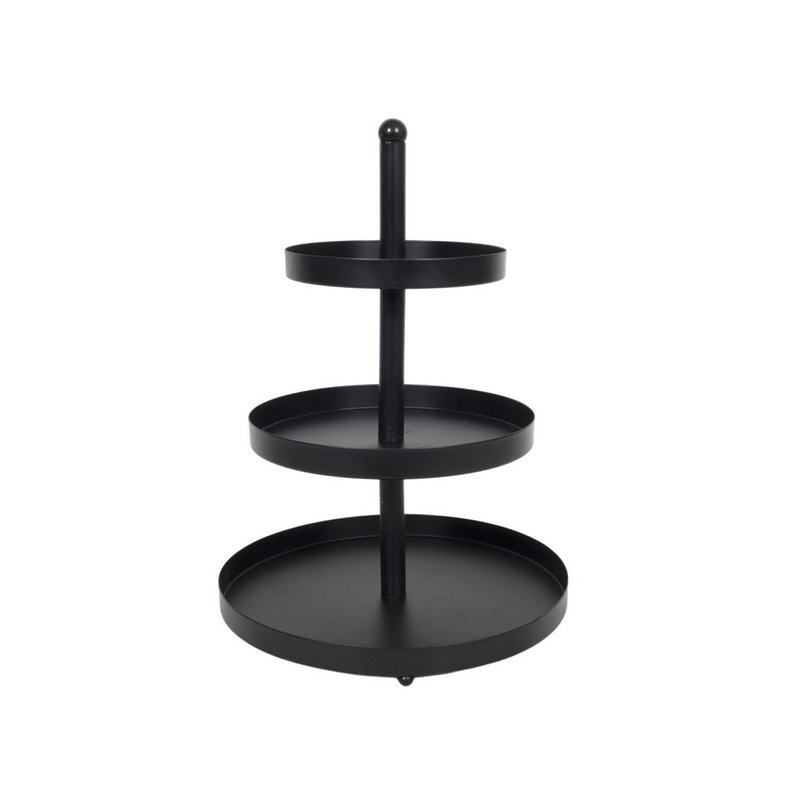 Etagere Metall 3-lagig Ø25x35cm schwarz
