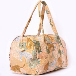 Bolsa de algodón hecha a mano "Lucky Leo" beige