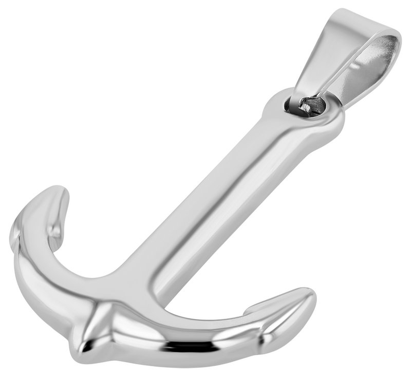 "Shir", stainless steel pendant, anchor, silver-colored